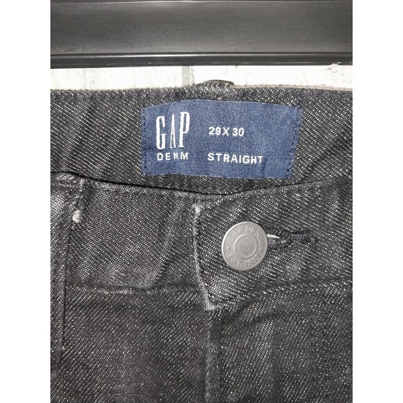 GAP Men's Straight Fit Black Denim Jeans 29x30 - Picture 4 of 9